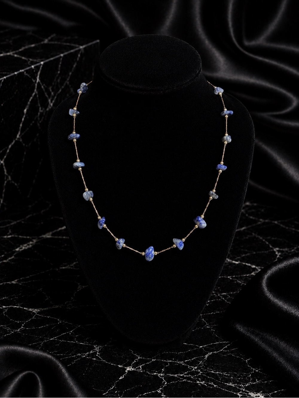 Blue Horizon Gold Station Necklace